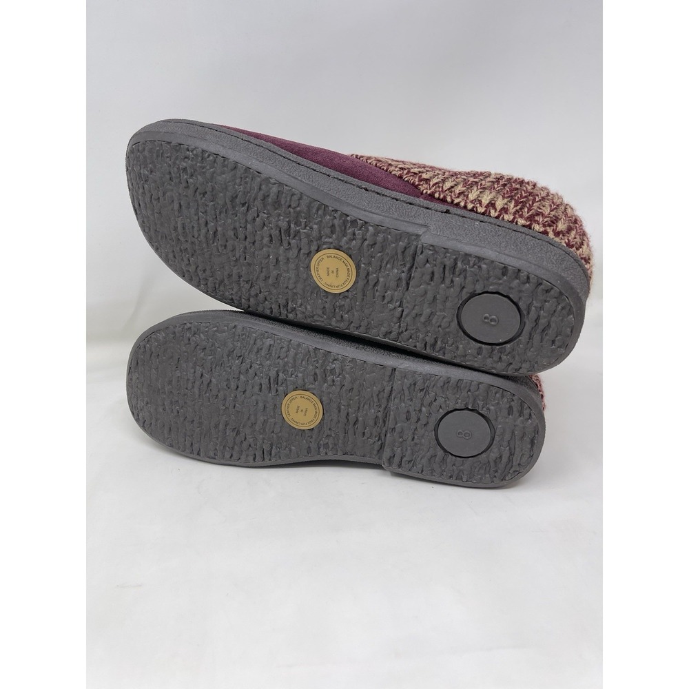 Clark's Women's Size 8 Burgundy Angelina Knitted Collar Winter Clog Slippers - Picture 8 of 9